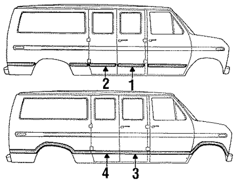 E-250 Econoline Club Wagon EXTERIOR TRIM - SIDE DOOR 2