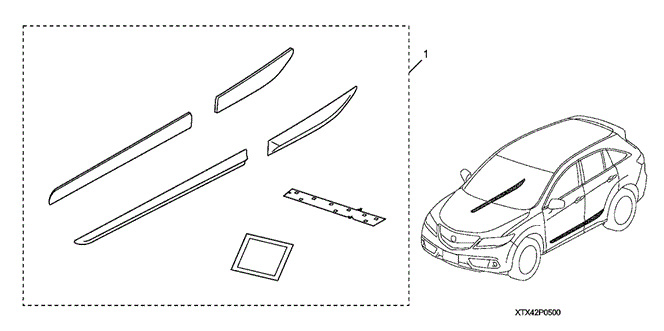 ACCESSORIES/BODY SIDE MOLDING for 2014 Acura RDX #1
