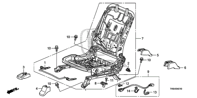 INTERIOR / BUMPER/FRONT SEAT COMPONENTS (L.) for 2009 Honda FIT #1