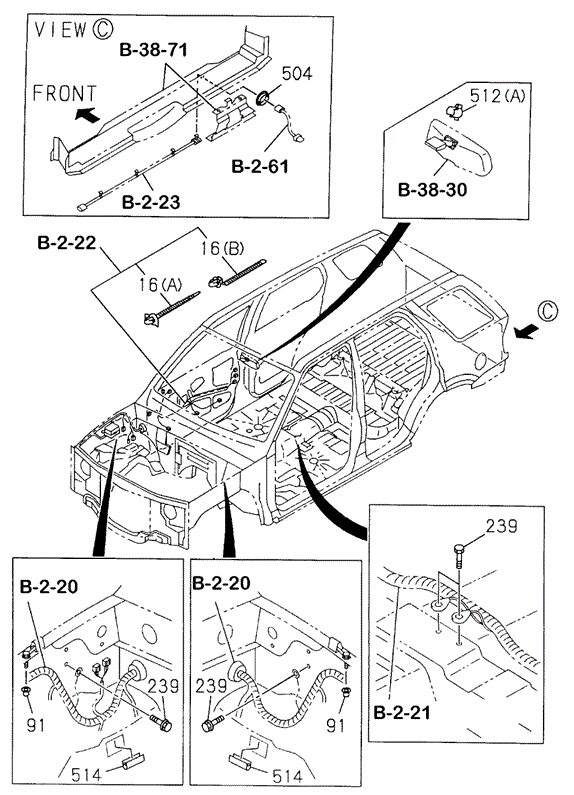 ELECTRICAL / EXHAUST / HEATER / FUEL/WIRE HARNESS BOLTS (CHASSIS) for 1999 Honda PASSPORT #1