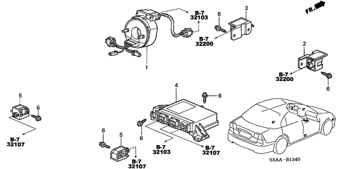ELECTRICAL / EXHAUST / HEATER / FUEL/SRS UNIT for 2004 Honda CIVIC SEDAN #1