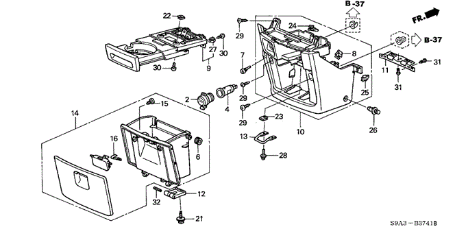 INTERIOR / BUMPER/CONSOLE (AT) for 2002 Honda CR-V #1