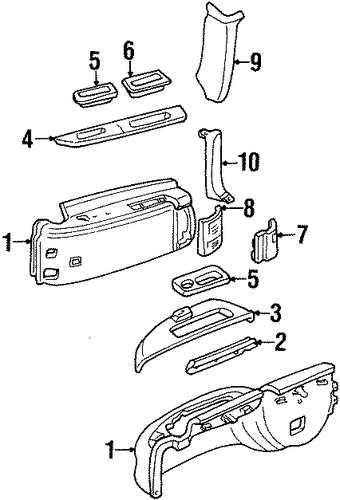 Suburban K2500 INTERIOR TRIM - QUARTER PANELS