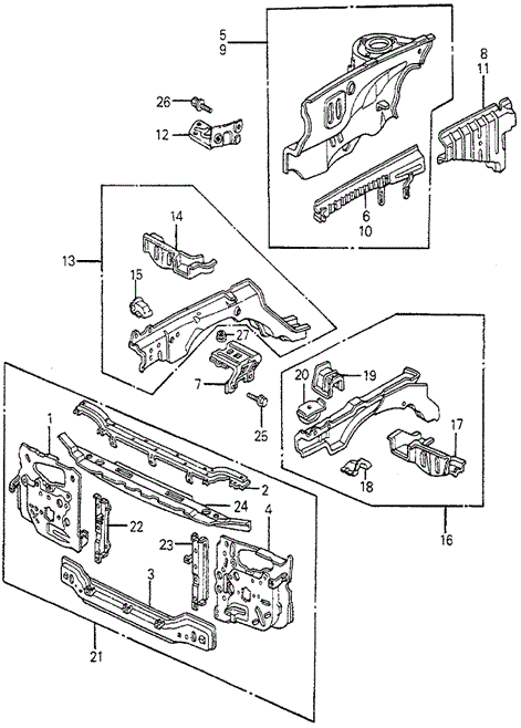 BODY / AIR CONDITIONING/BODY STRUCTURE COMPONENTS (1) for 1982 Honda ACCORD SEDAN #1