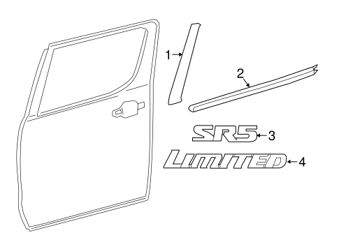 Tacoma EXTERIOR TRIM - REAR DOOR