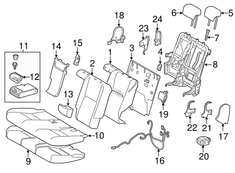 NX200t REAR SEAT COMPONENTS 2