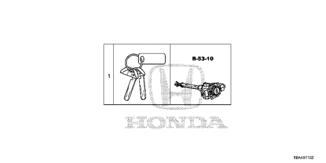 CIVIC SEDAN KEY CYLINDER SET (SMART)