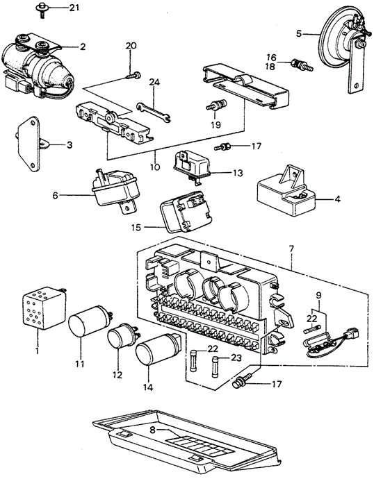 ELECTRICAL / EXHAUST / HEATER / FUEL/FUSE BOX - RELAY - HORN (1) for 1981 Honda CIVIC HATCHBACK #1