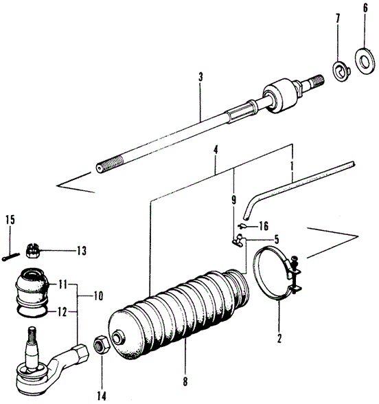 CHASSIS/TIE ROD for 1975 Honda CIVIC 1200 HATCHBACK #1