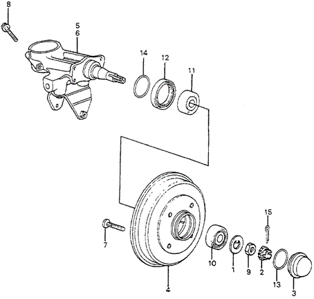 CHASSIS/REAR BRAKE DRUM for 1983 Honda ACCORD HATCHBACK #1