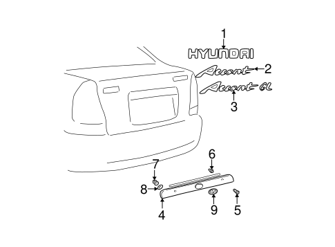 Accent EXTERIOR TRIM - TRUNK