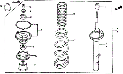 CHASSIS/REAR SHOCK ABSORBER for 1985 Honda PRELUDE #1