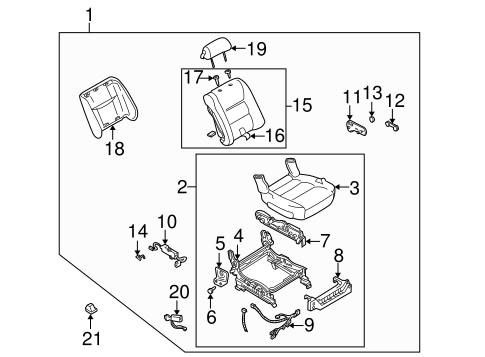 Millenia FRONT SEAT COMPONENTS