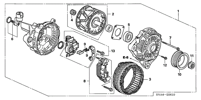 CIVIC SEDAN ALTERNATOR (MITSUBISHI) (1.8L)