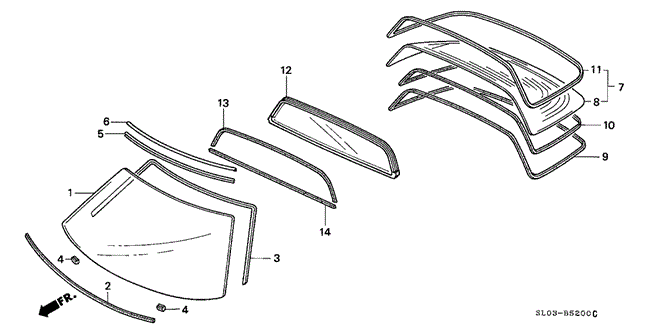 NSX FRONT WINDSHIELD