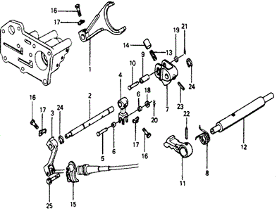TRANSMISSION - HONDAMATIC/AT SHIFT LEVER SHAFT for 1978 Honda ACCORD HATCHBACK #1