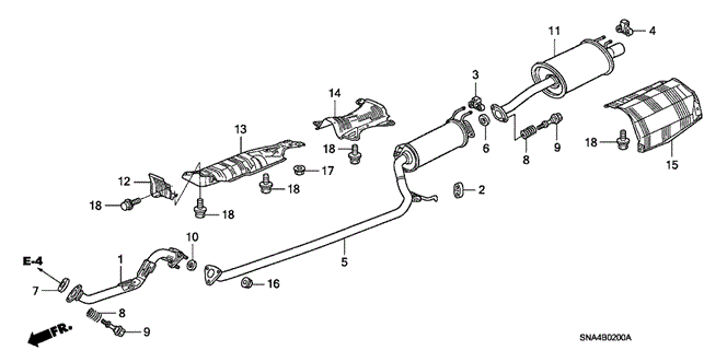 CIVIC SEDAN EXHAUST PIPE - MUFFLER (1.8L)