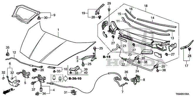 BODY / AIR CONDITIONING/ENGINE HOOD for 2009 Honda FIT #1