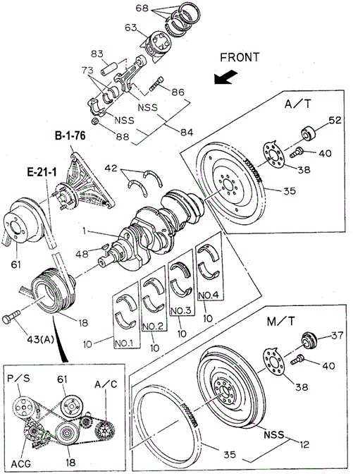 PASSPORT CRANKSHAFT - PISTON  - FLYWHEEL