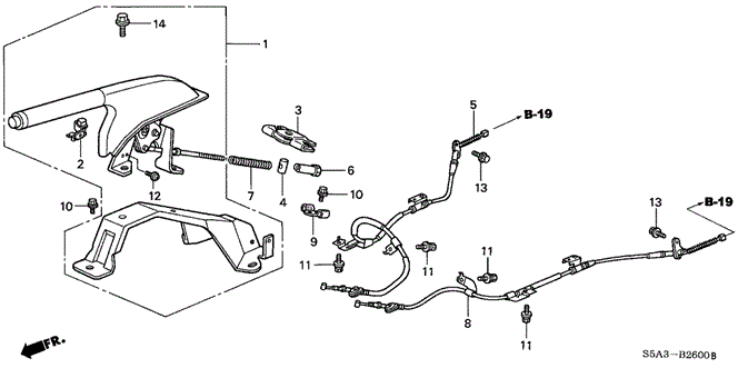 CHASSIS/PARKING BRAKE (1) for 2003 Honda CIVIC SEDAN #1