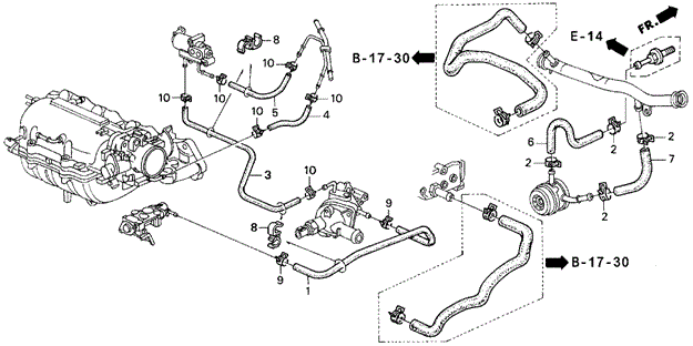 ENGINE/WATER HOSE (3) for 1995 Honda PRELUDE #1