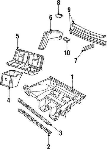 Corvette REAR FLOOR & RAILS 2