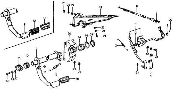 CHASSIS/HMT PEDAL for 1976 Honda CIVIC COUPE #1