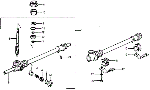 CHASSIS/STEERING GEAR BOX for 1977 Honda ACCORD HATCHBACK #1