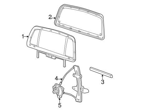 Explorer Sport Trac GLASS & HARDWARE - BACK