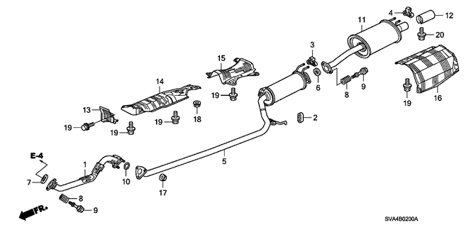 CIVIC COUPE EXHAUST PIPE - MUFFLER (1.8L)