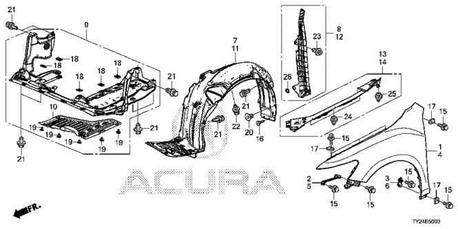 BODY / AIR CONDITIONING/FRONT FENDERS for 2014 Acura RLX #1
