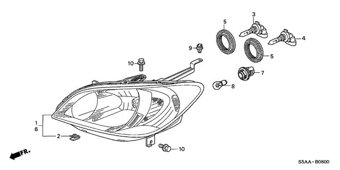ELECTRICAL / EXHAUST / HEATER / FUEL/HEADLIGHT for 2004 Honda CIVIC SEDAN #1
