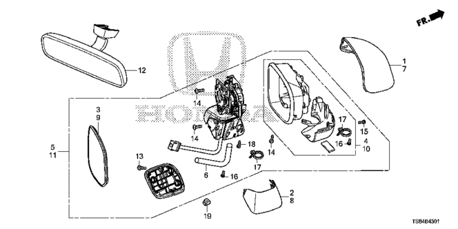 CIVIC COUPE MIRROR ('14-) (1)