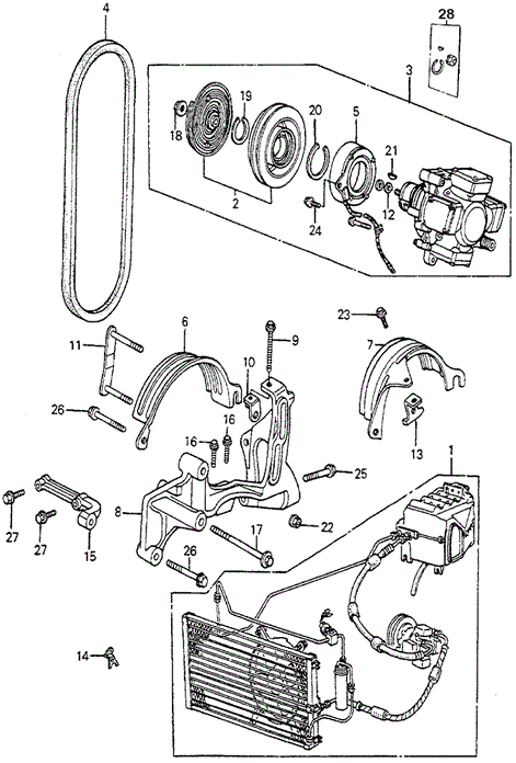 BODY / AIR CONDITIONING/A/C COMPRESSOR - BRACKET for 1983 Honda ACCORD SEDAN #1