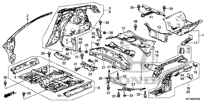 BODY / AIR CONDITIONING/FLOOR - INNER PANEL for 2011 Honda CR-Z #1