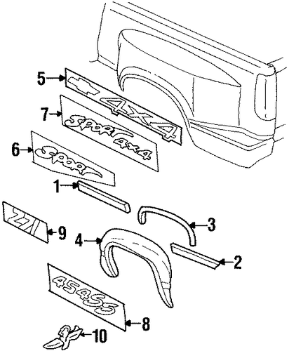 C2500 EXTERIOR TRIM - PICK UP BOX 4