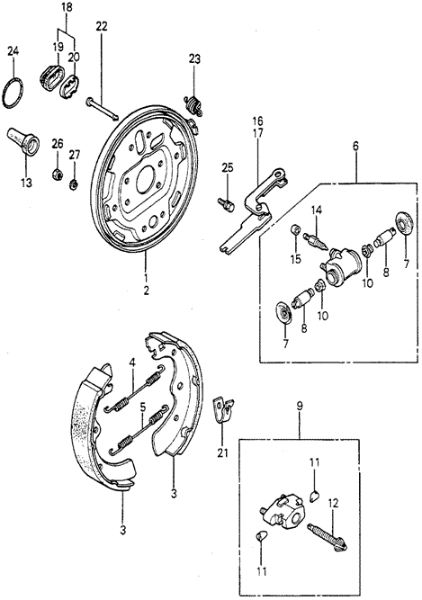 CHASSIS/REAR BRAKE SHOE for 1981 Honda ACCORD SEDAN #1