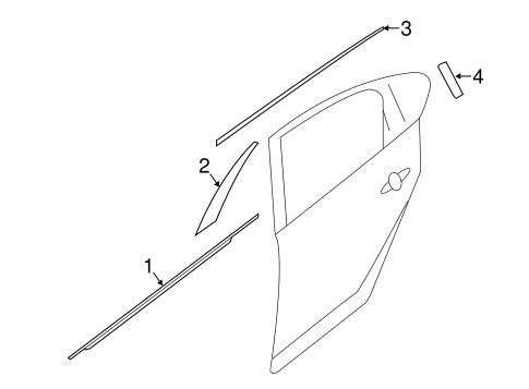 Sentra EXTERIOR TRIM - REAR DOOR