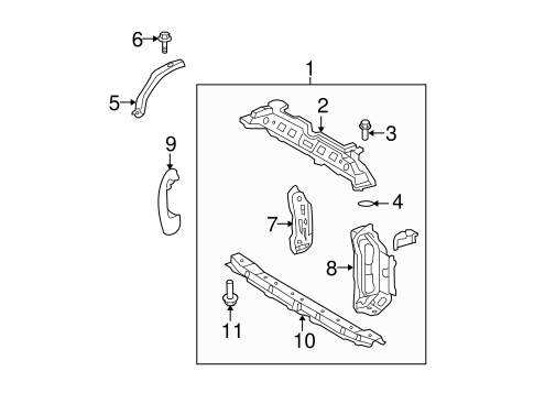 Yaris RADIATOR SUPPORT