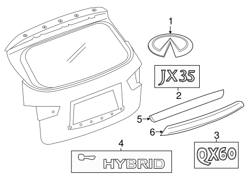 JX35 EXTERIOR TRIM - LIFT GATE