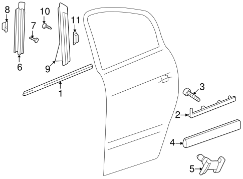 Passat EXTERIOR TRIM - REAR DOOR 2
