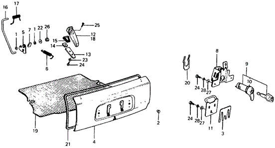 BODY / AIR CONDITIONING/TRUNK 2DR for 1976 Honda CIVIC COUPE #1
