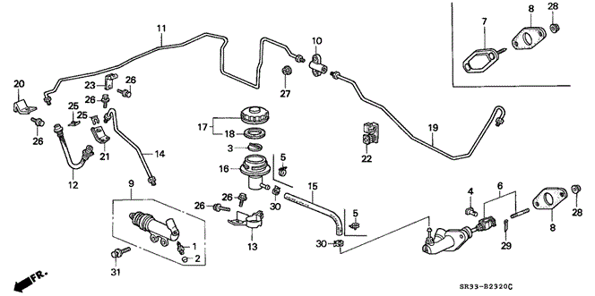 CHASSIS/CLUTCH MASTER CYLINDER for 1992 Honda CIVIC HATCHBACK #1
