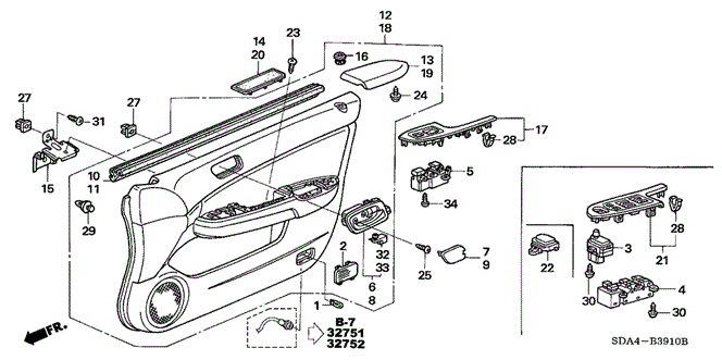 INTERIOR / BUMPER/FRONT DOOR LINING for 2003 Honda ACCORD SEDAN #1