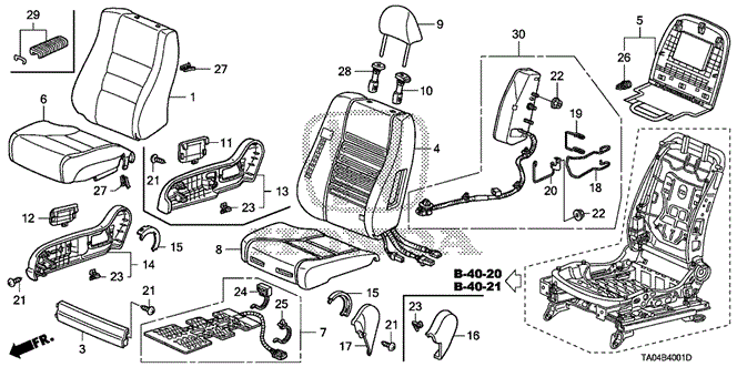 INTERIOR / BUMPER/FRONT SEAT (R.) for 2009 Honda ACCORD SEDAN #1