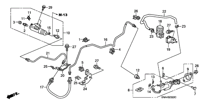 CIVIC SEDAN CLUTCH MASTER CYLINDER (2.0L) (KA / KC)