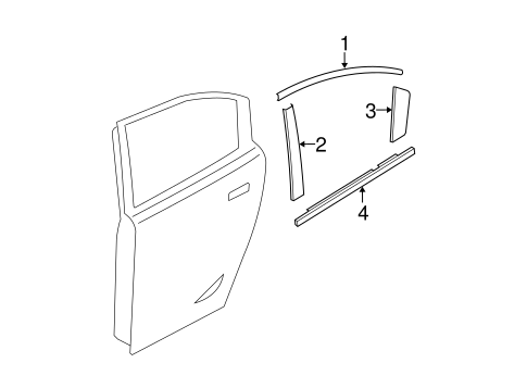 3 EXTERIOR TRIM - REAR DOOR