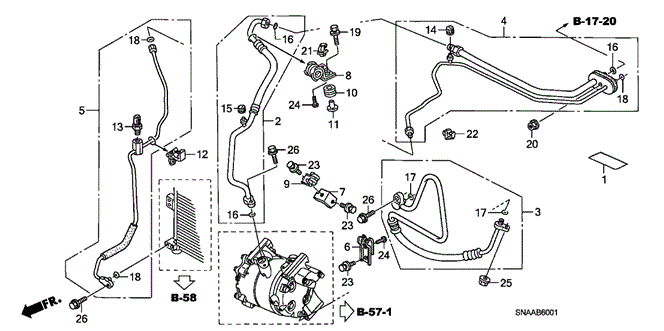 CIVIC SEDAN A / C AIR CONDITIONER (HOSES / PIPES) (2.0L)