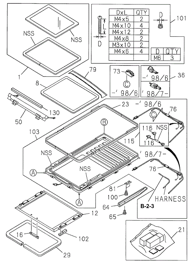INTERIOR / BUMPER/SUNROOF for 1998 Acura SLX #1