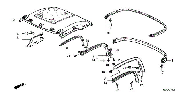 BODY / AIR CONDITIONING/ROOF LINING (HARDTOP) (CR/CR-AC) for 2009 Honda S2000 #1